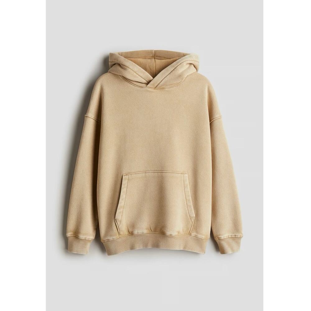 Kids Boys Beige Fleece Hoodie Sweatshirt Size 12/14 years old